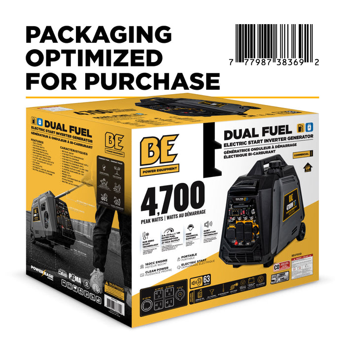4,700 Watt Dual-Fuel Digital Inverter Generator - BE4700ID