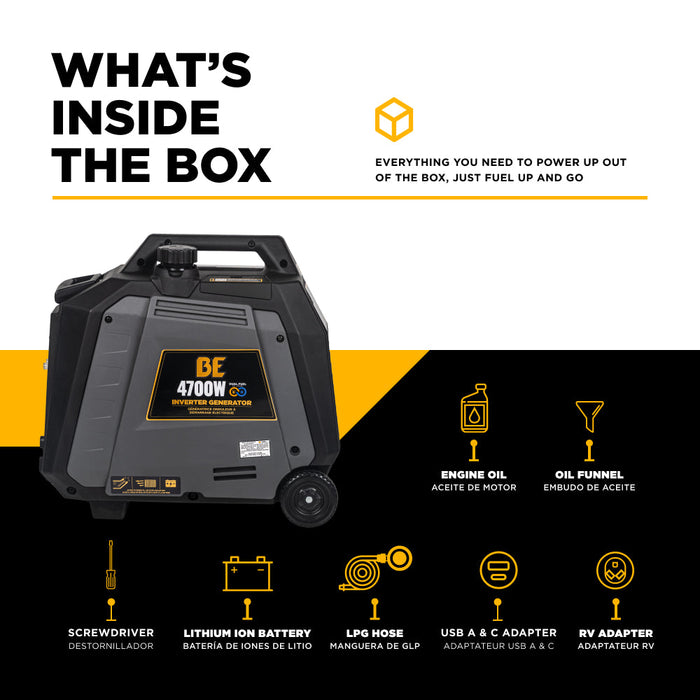 4,700 Watt Dual-Fuel Digital Inverter Generator - BE4700ID