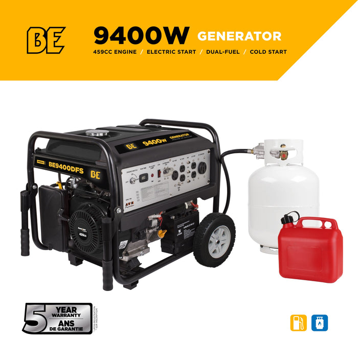 9,400 Watt Dual Fuel Electric Start Generator