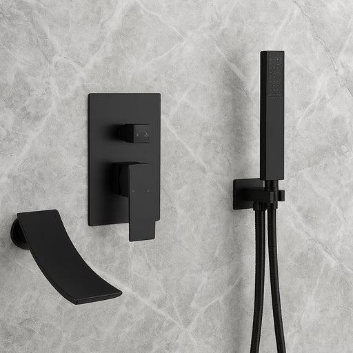 wonderland shower inc Waterfall Wall-mount Bath Tub Filler Faucet with Handheld Shower Oil Rubbered bronze or Matte Black...