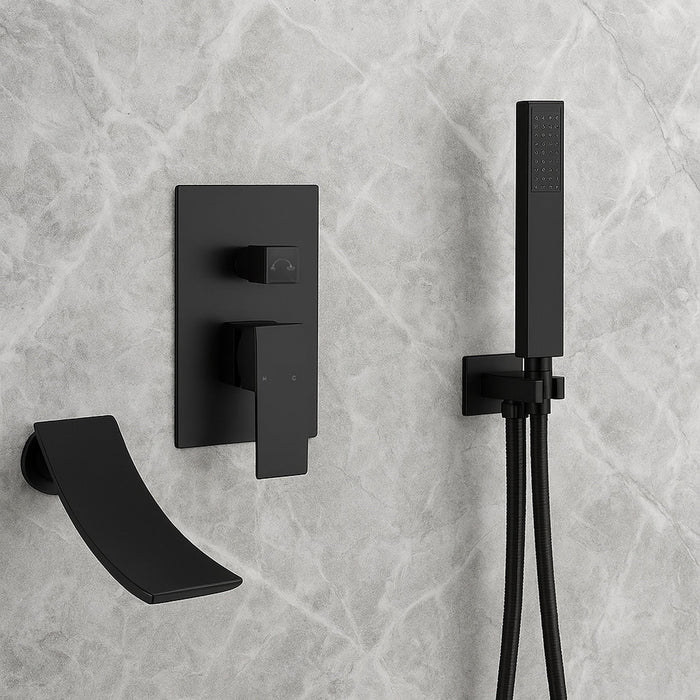 wonderland shower inc Waterfall Wall-mount Bath Tub Filler Faucet with Handheld Shower Oil Rubbered bronze or Matte Black...