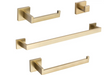 wonderland shower inc Square 4-Piece Stainless Steel Brushed Gold Bathroom Hardware Set - Towel Bar... Shower Accessory
