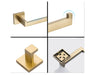 wonderland shower inc Square 4-Piece Stainless Steel Brushed Gold Bathroom Hardware Set... Shower Accessory - Features