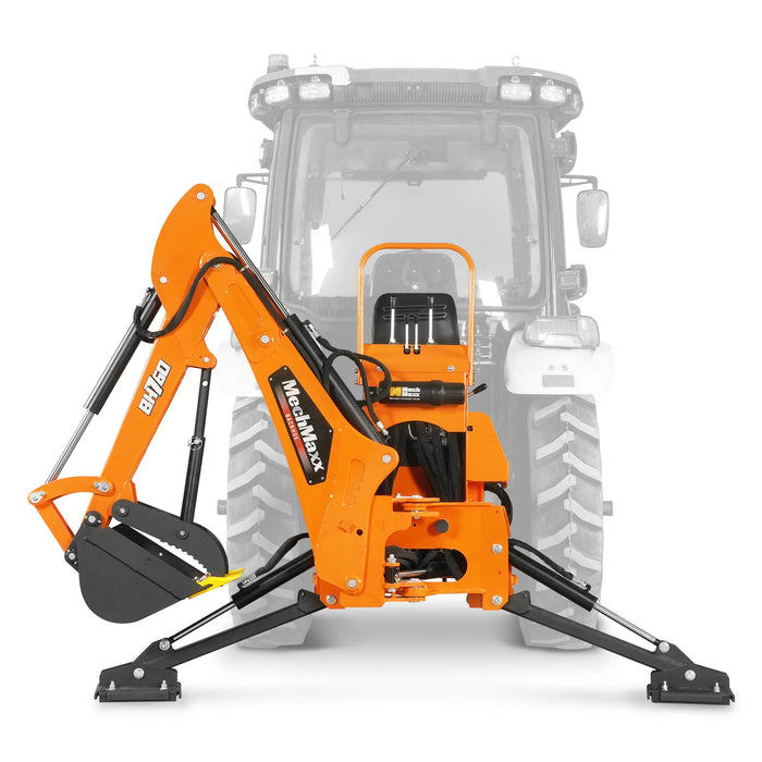 8' Tractor Backhoe Attachment with Mechanical Thumb,  15" Bucket,  ISO