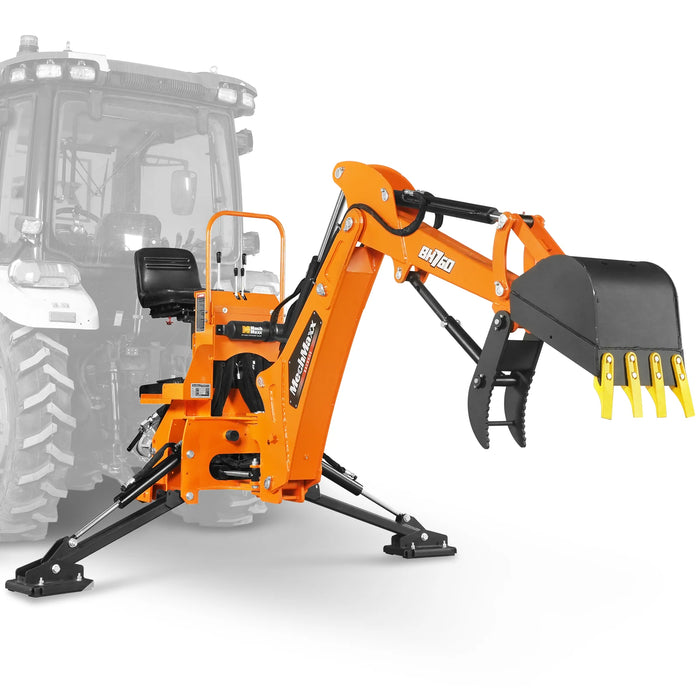 8' Tractor Backhoe Attachment with Mechanical Thumb,  15" Bucket,  ISO — view 21