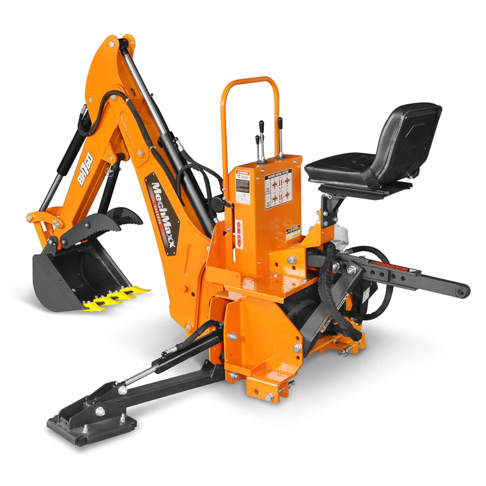 8' Tractor Backhoe Attachment with Mechanical Thumb,  15" Bucket,  ISO — view 27