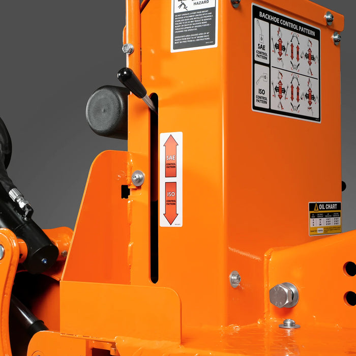 8' Tractor Backhoe Attachment with Hydraulic Thumb,  15" Bucket,  ISO/SAE Switchable Controls,  Self-Contained Hydraulic System,  3 Point Hitch Cat.1 & 2,  20-100 HP,  BH760H