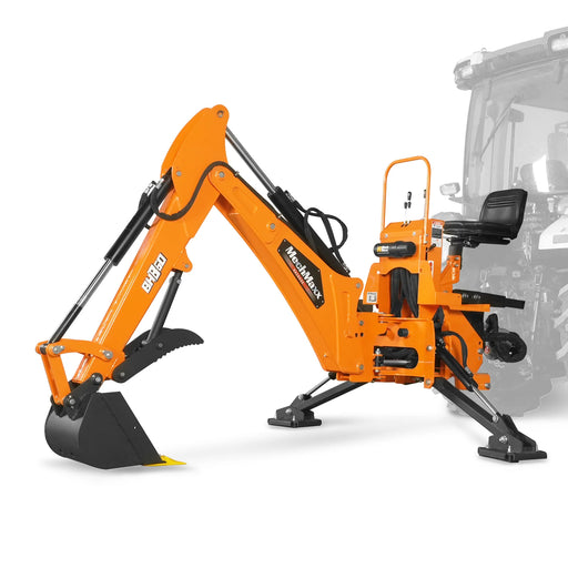 9' Tractor Backhoe Attachment with Mechanical Thumb,  15" Bucket,  ISO