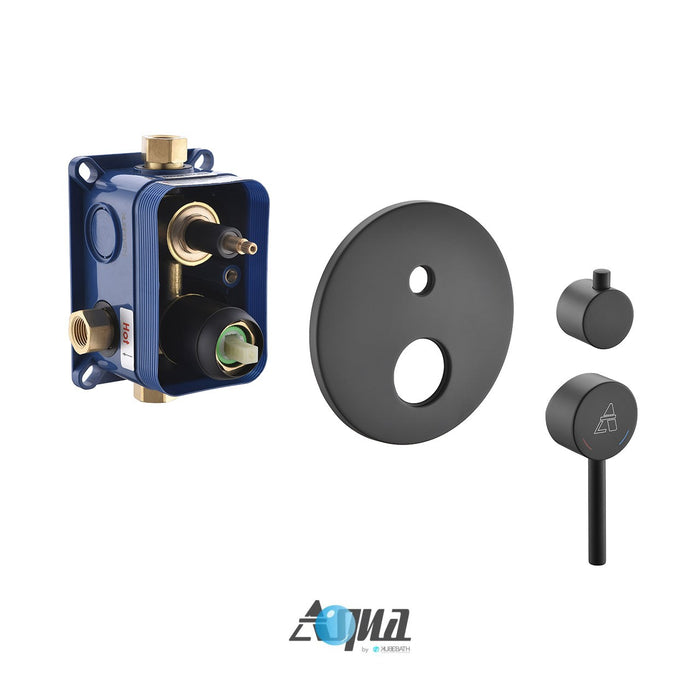 KubeBath Aqua Rondo Rough-In Valve With Cover Plate, Handle, and Diverter