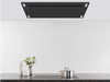 Victory Sunset black ceiling range hood angled view