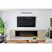 Napoleon Ascent Linear 76 natural gas linear fireplace with topaz glass and finishing trim