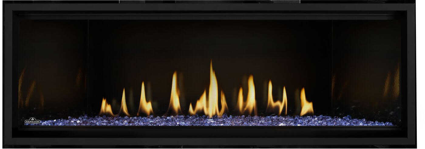 Napoleon Ascent Linear Premium 56 natural gas linear fireplace with glass bead media option