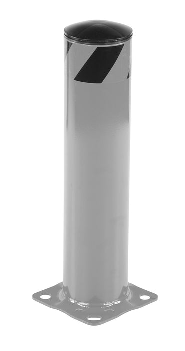 Vestil BOL-24-5.5-SL Steel Pipe Safety Bollard 24 in. x 5-1/2 in. Silver