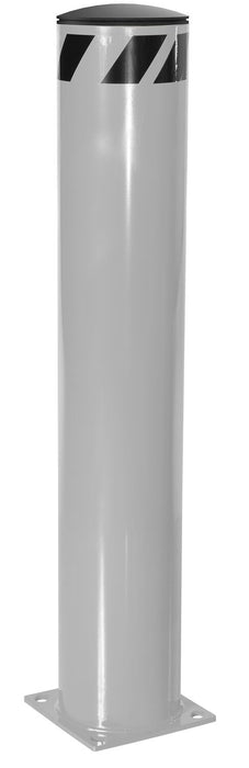 Vestil BOL-48-8.5-SL Steel Pipe Safety Bollard 48 in. x 8-1/2 in. Silver
