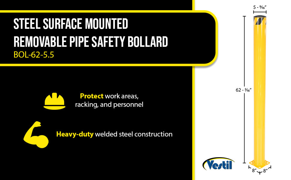 Vestil BOL-62-5.5 steel pipe safety bollard feature overview 2