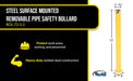 Vestil BOL-72-5.5 steel pipe safety bollard feature overview 2