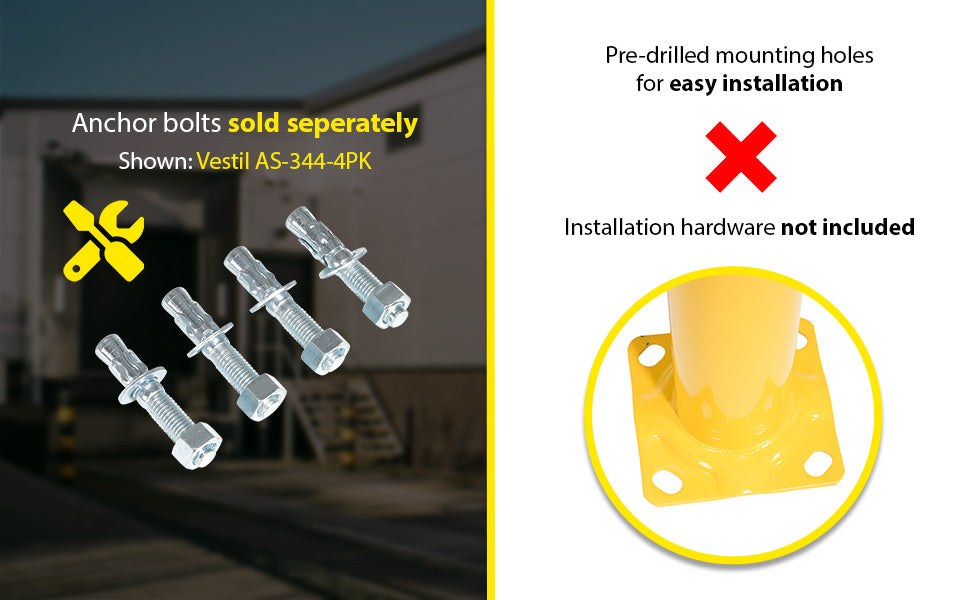 Vestil BOL-72-5.5 steel pipe safety bollard feature overview 1