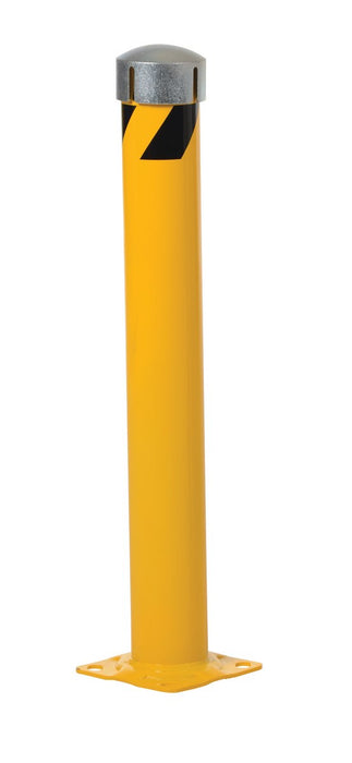 Vestil BOL-JKS-24-5.5 Steel Pipe Bollard with Removable Bolt-On Steel Cap and Slots 24 in. x 5-1/2 in. Yellow