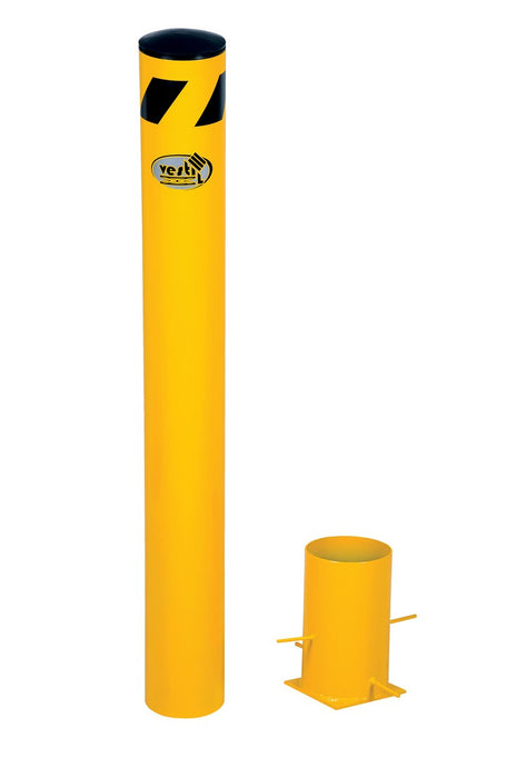 Vestil BOL-R-42-5.5 Steel Removable Pipe Safety Bollard 46 In x 5-1/2 In Yellow