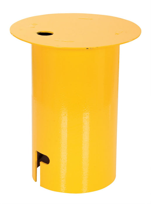 Vestil BOL-R-SLV-CV Steel Removable Bollard Sleeve Cover 8 in. x 8 in. x 9-13/16 in. Yellow