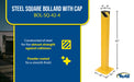 Vestil BOL-SQ-42-4 steel square bollard with cap feature overview 1