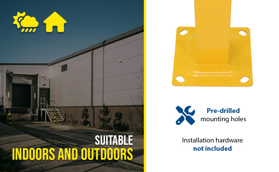 Vestil BOL-SQ-42-4 steel square bollard with cap feature overview 3