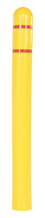 Vestil BPC-7L Low Density Polyethylene Bollard Post Cover Red Tape 7-1/8 in. x 7-1/8 in. x 52-11/16 in. Yellow