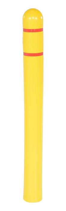 Vestil BPC-7L low density polyethylene bollard post cover red tape - view 2
