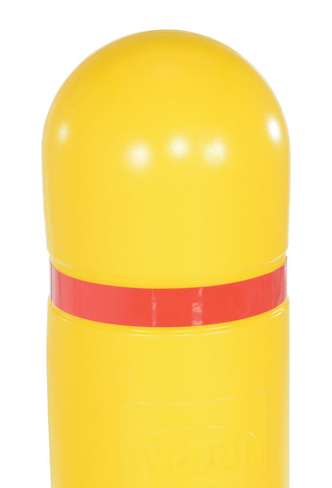 Vestil BPC-7L low density polyethylene bollard post cover red tape - view 3