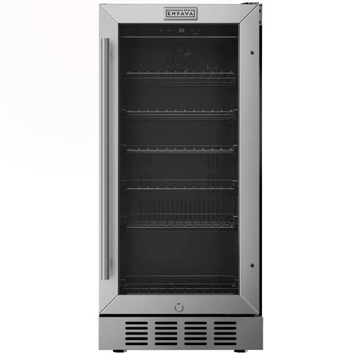 Empava EMPV-BR05S 15 inch built-in beverage refrigerator with glass door, stainless steel