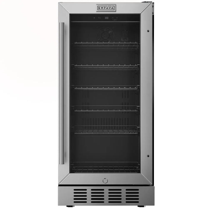 Empava EMPV-BR05S 15 inch built-in beverage refrigerator with glass door, stainless steel