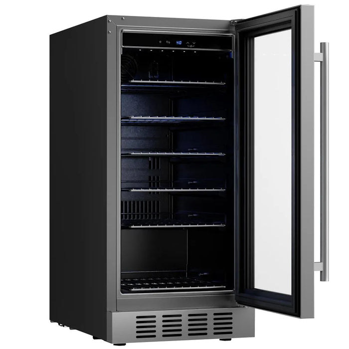 Empava 15 inch beverage refrigerator EMPV-BR05S with 37-64°F compressor cooling
