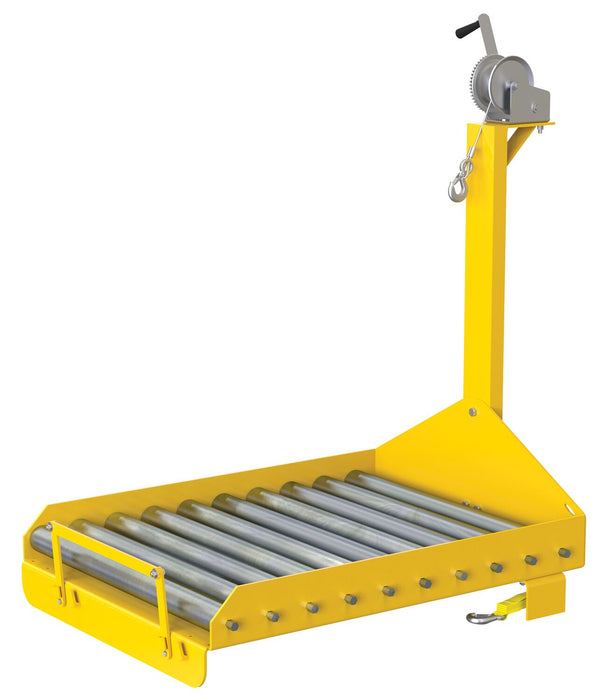 Vestil BTC-PJ-WINCH Fork Truck Battery Transfer Platform with Winch 4,000 lb. Capacity Yellow