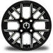 MODZ Matrix 12x7 Glossy Black with Ball Mill Wheel & X Comp Golf X/T Tire golf cart wheel and tire – view 3