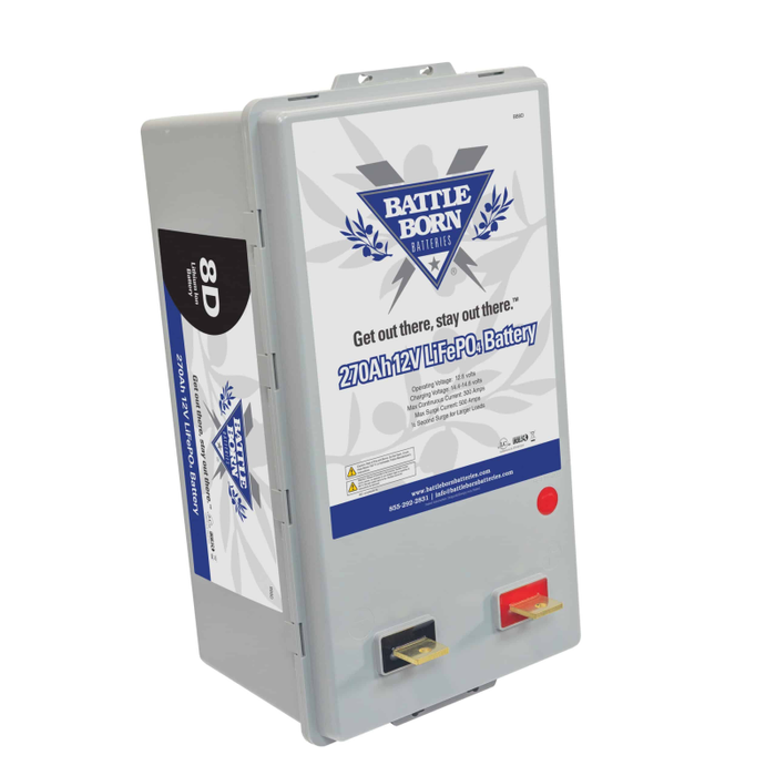 Battle Born BB8D 270Ah 12V LiFePO4 Deep Cycle 8D Battery