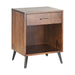 Barkman Furniture Bergen 1- Drawer Nightstand - Steel Legs - Main Product Image
