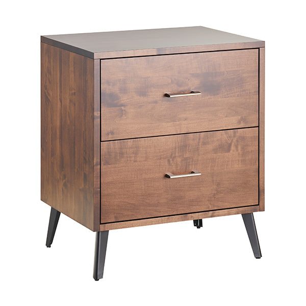 Barkman Furniture Bergen 2- Drawer Nightstand - Steel Legs - Main Product Image