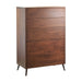 Barkman Furniture Bergen 5- Drawer Upright Chest - Steel Legs - Main Product Image