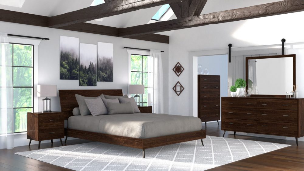 Bergen Panel Bed - Steel Legs