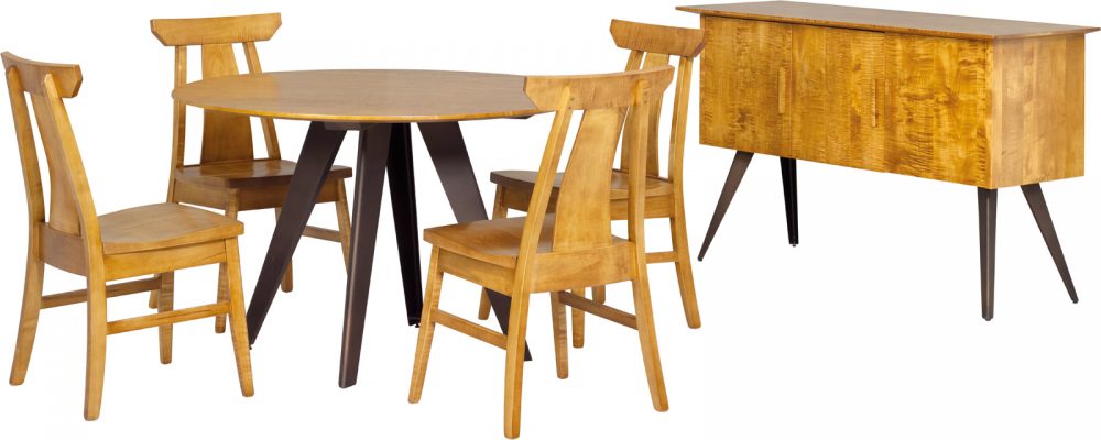 2076 - Bergen Round Dining Table - Steel Legs