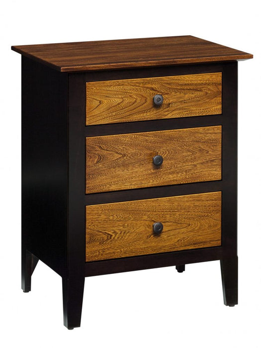 Quick Ship - Berkeley 3- Drawer Nightstand - Elm / B. Maple