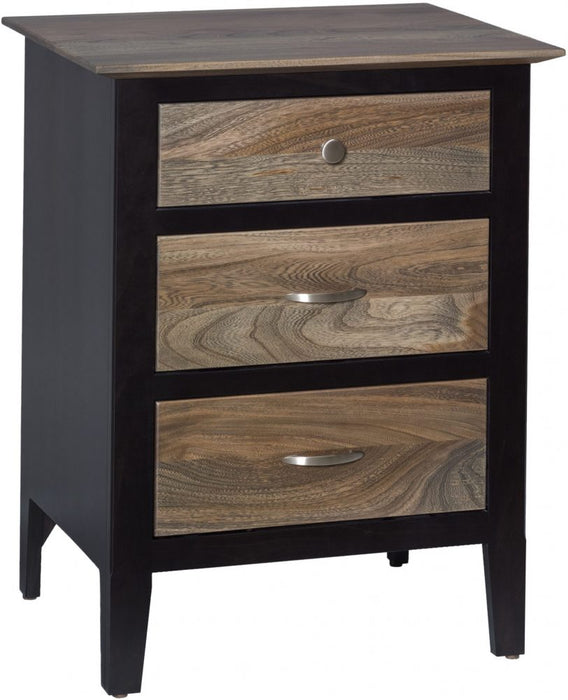 Quick Ship - Berkeley 3- Drawer Nightstand - Elm / B. Maple