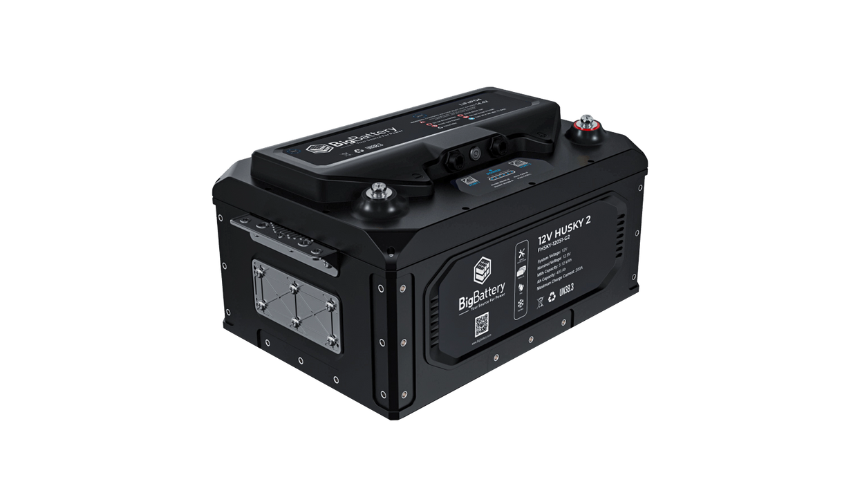 High quality photo of the Big Battery 12V Husky Front Left View. Photo sourced by Current Connected.