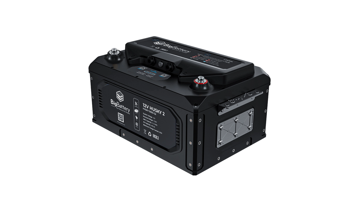 High quality photo of the Big Battery 12V Husky Front Right View. Photo sourced by Current Connected.