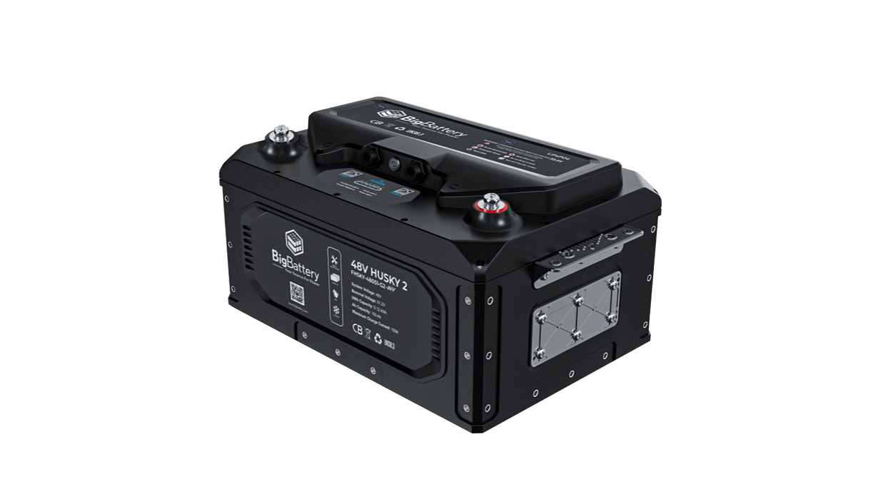 High quality photo of the Big Battery 48V Husky Front Left View. Photo sourced by Current Connected.