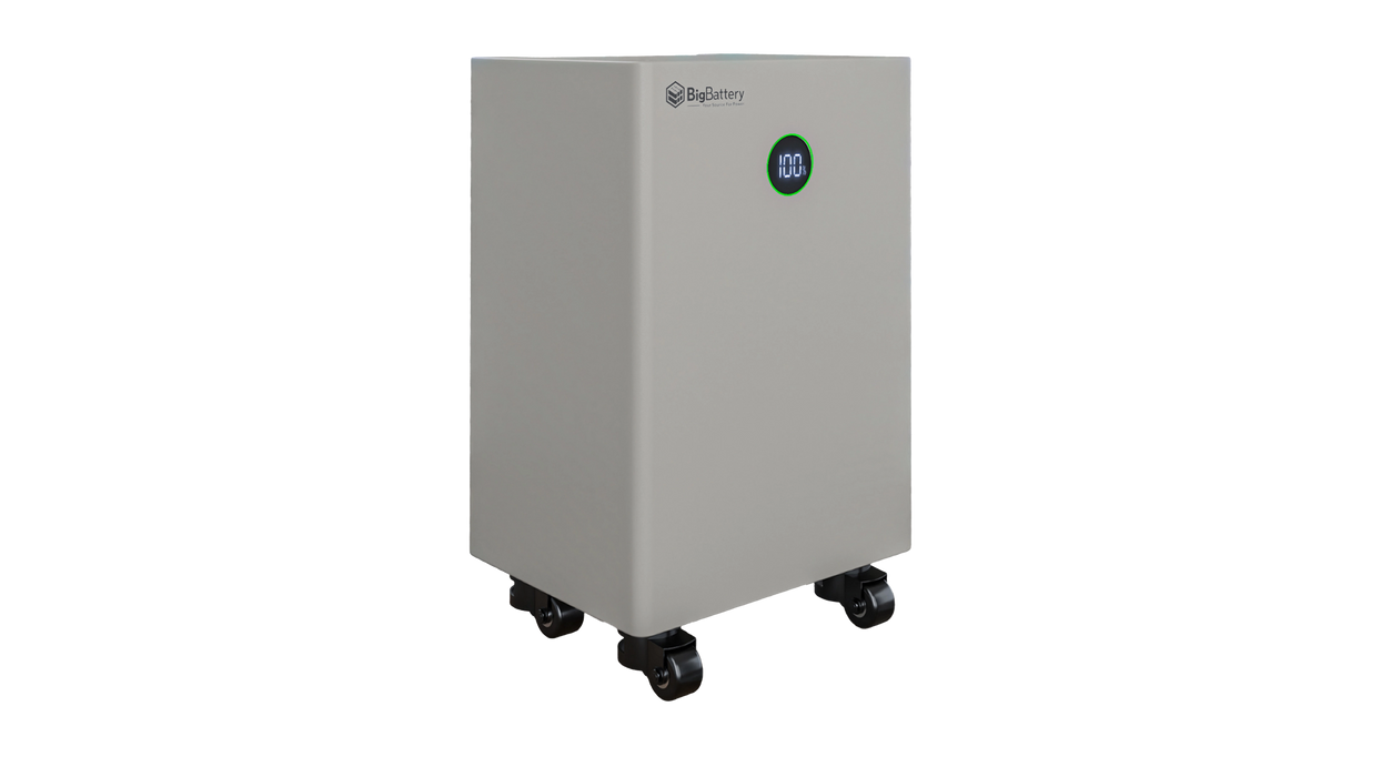 High quality photo of the Big Battery 48V Nexus 15kWh Front Left View. Photo sourced by Current Connected.
