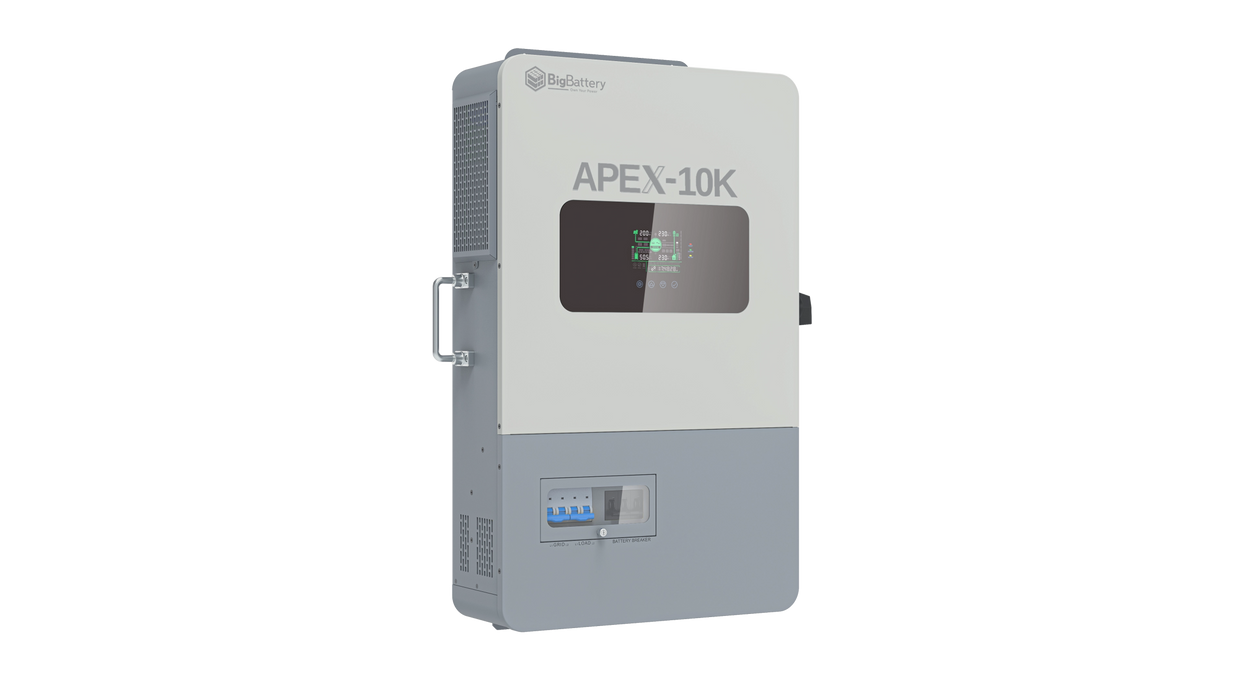 High quality photo of the Big Battery Apex-10k Front Left View. Photo sourced by Current Connected.