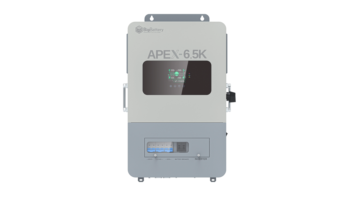 High quality photo of the Big Battery Apex-6.5k Front View. Photo sourced by Current Connected.
