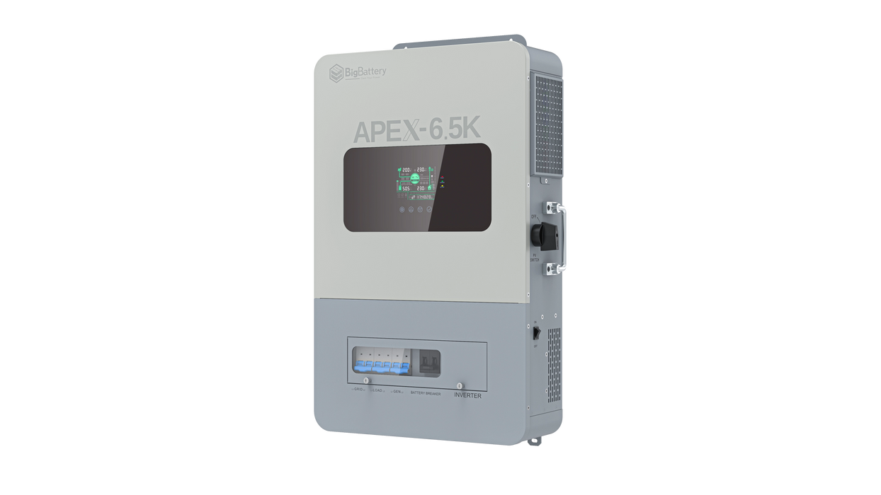 High quality photo of the Big Battery Apex-6.5k Front Right View. Photo sourced by Current Connected.