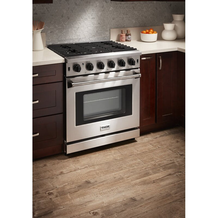 Thor Kitchen 30 in. 4.55 cu. ft. Professional Propane Gas Range in Stainless Steel, LRG3001ULP Thor Kitchen